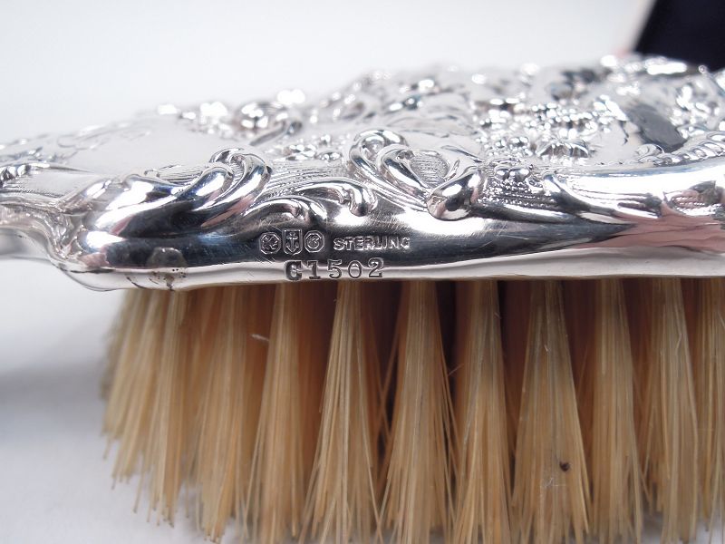 Antique London silver 1909 ornate decoration store brush