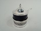 American Modern Georgian Sterling Silver Mustard Pot