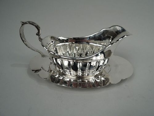 Cartier American Classical Sterling Silver Gravy Boat on Stand