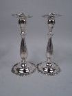 Pair of Pretty American Edwardian Sterling Silver Candlesticks