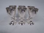 Set of 6 Tiffany Georgian Neoclassical Sterling Silver Goblets
