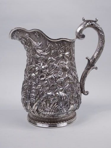 Finest Quality Kirk Baltimore Repousse Silver Water Pitcher