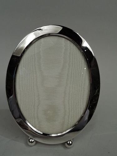 American Edwardian Modern Sterling Silver Oval Picture Frame
