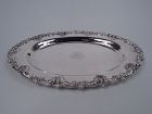 Antique American Edwardian Classical Sterling Silver Oval Platter Tray