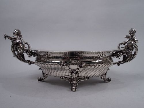 Antique French Belle Epoque Rococo Silver Jardiniere Centerpiece