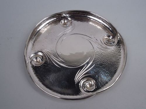 Tiffany Aesthetic Japonesque Hand Hammered Lily Pad Tray C 1881
