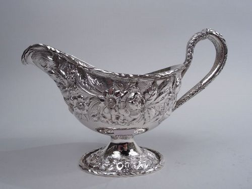 Kirk Edwardian Baltimore Repousse Sterling Silver Gravy Boat