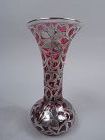 Alvin Art Nouveau Red Silver Overlay Vase