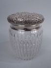 Antique Kirk Edwardian Sterling Silver & Cut-Glass Tobacco Jar