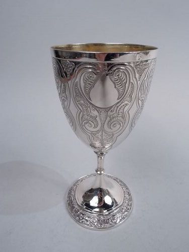 Elkington English Victorian Classical Sterling Silver Goblet 1859