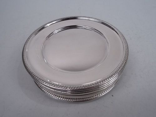 Set of 12 Traditional Georgian Sterling Silver Bread & Butter Plates