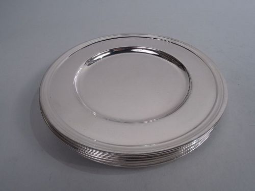 Set of 6 Tiffany American Modern Bread & Butter Plates