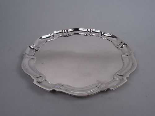 Poole Chippendale Sterling Silver Piecrust Tray