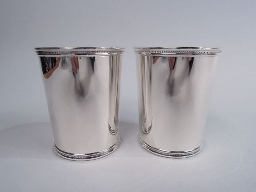 Pair of Scearce I-Like-Ike Eisenhower-Era Sterling Silver Mint Juleps