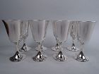 Set of 8 Gorham Sterling Silver Goblets in Desirable Puritan Pattern