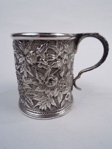 Antique Kirk Baltimore Repousse Silver Baby Cup