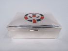 English Modern Sterling Silver Box with Scottish Agate Thistle