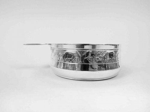 Tiffany American Modern Sterling Silver Noah's Ark Porringer