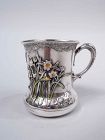 Fine Antique Japanese Meiji Art Nouveau Silver & Enamel Baby Cup