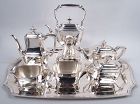 Tiffany Hampton Art Deco Sterling Silver Coffee & Tea Set on Tray