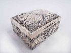 Antique English Edwardian Classical Sterling Silver Jewelry Box 1904
