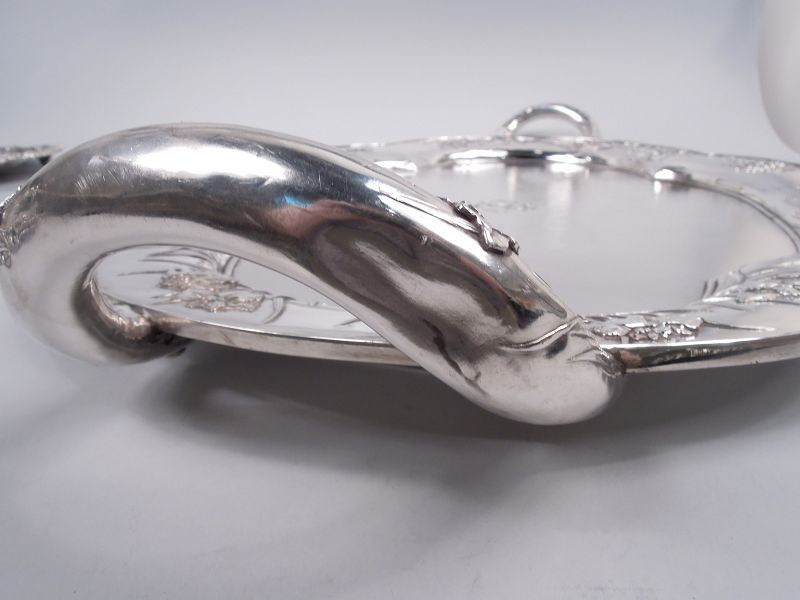 Arthur & Bond Japanese Meiji Art Nouveau Silver Bamboo