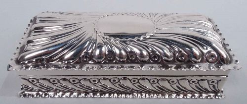 Antique Comyns English Victorian Classical Sterling Silver Trinket Box