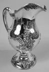 Fresh and Pretty American Art Nouveau Sterling Silver Water Pitcher