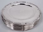 Set of 12 Tiffany French Classical Sterling Silver Dinner Plates