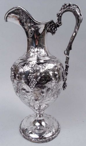 Early Tiffany New York Classical Sterling Silver Wine Ewer