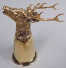 Traditional German Silver Gilt Stag Head Stirrup Cup