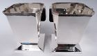 Pair of English Retro Deco Modern Sterling Silver Wine Coolers