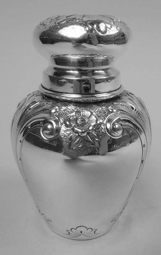 Antique American Edwardian Classical Sterling Silver Tea Caddy