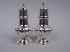 Pair of English Victorian Sterling Silver Salt & Pepper Shakers 1897
