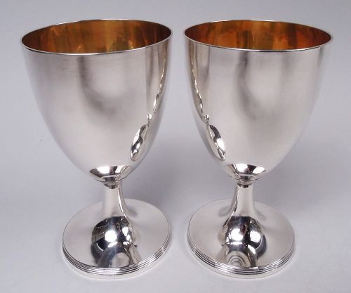 Pair of Henry Chawner English Georgian Neoclassical Goblets 1793