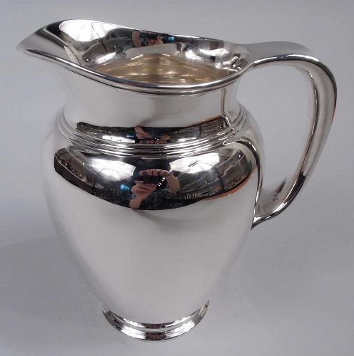 Tiffany Spare & Heavy Modern Sterling Silver Water Pitcher