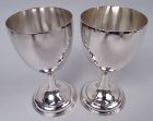 Pair of English Georgian Neoclassical Sterling Silver Goblets 1783