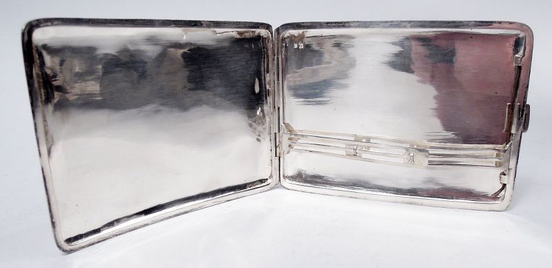solid silver cigarette case Antique Chinese Export Silver Cigarette Case (item #1509601)