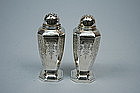 Gorham Antique Silver Salt & Pepper Shakers 1928