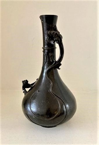 Chinese Ming bronze dragon vase
