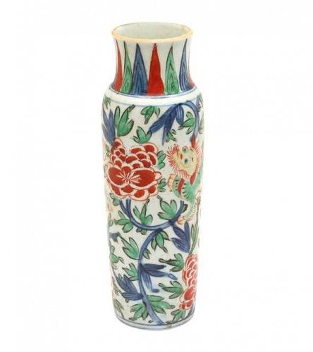 Late Ming wucai sleeve vase