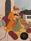 Indian/Mughal School 19th C painting of a couple in loving embrace.