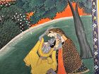 Indian/Mughal School 19th C painting of Krishna and Radha