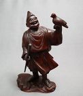 Japanese carved wood figure okimono
