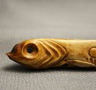 19thC stag horn sashi netsuke of a fish