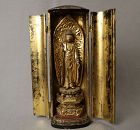 Japanese gilded wood statue of Buddha, zushi.