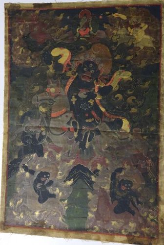 19TH CENTURY TIBETAN THANGKA THANKA PALDEN LHAMO