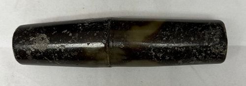 CHINESE NEPHRITE TUBE CORE LATE NEOLITHIC PERIOD QIJIA CULTURE