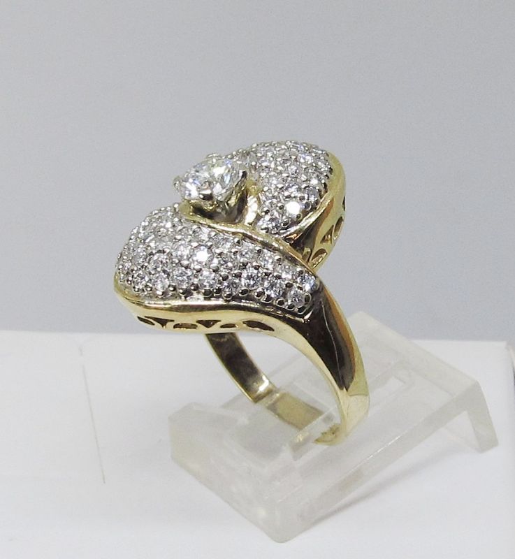 Diamond Right Hand Ring Set in 14Kt Yellow Gold