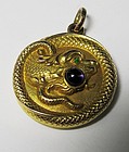 Victorian 14Kt Gold Locket with Dragon